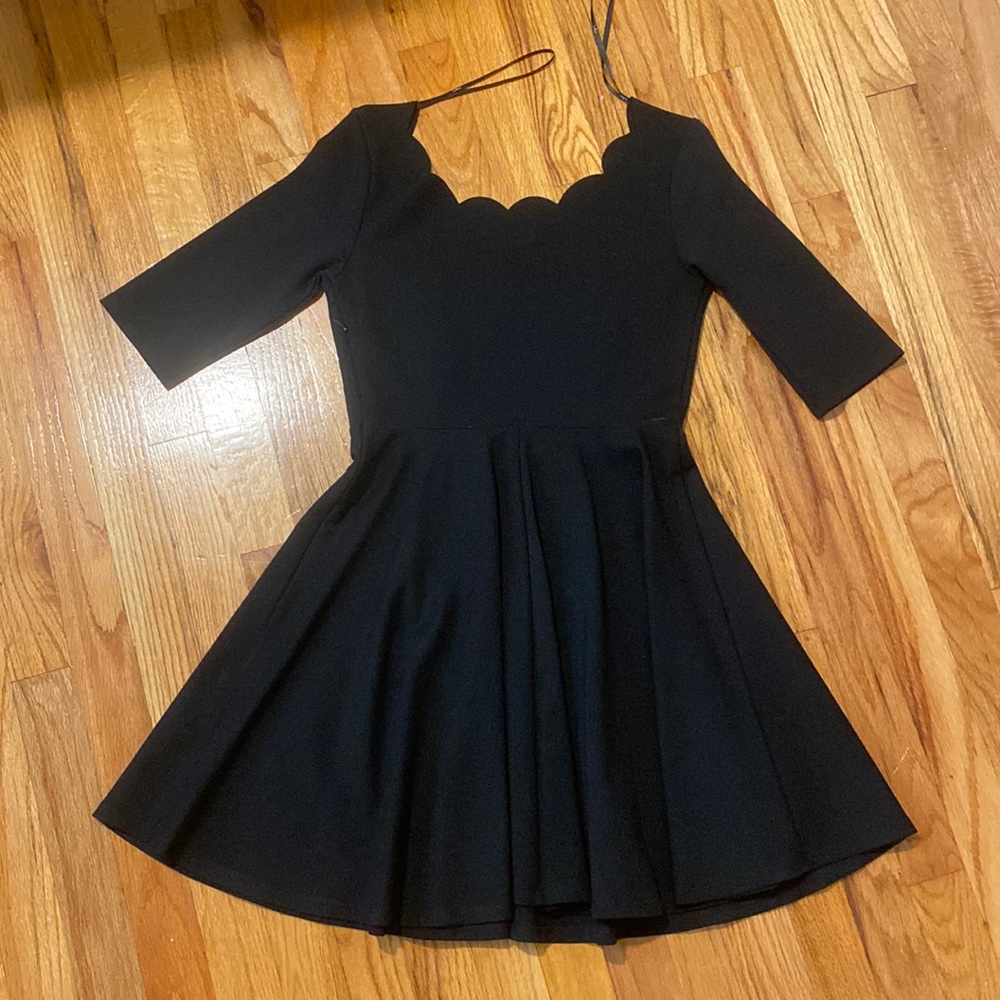 Scalloped Skater Dress